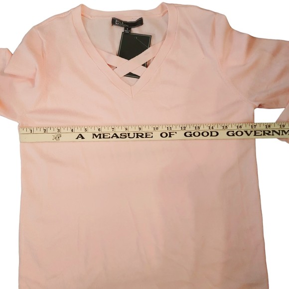 89th & Madison Womens Pink‎ Long Sleeve V Neck Pullover Blouse Top Size Small - Picture 3 of 10